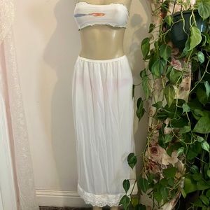 Vintage Skirt Slip Pinehurst Lingerie Nylon with Lace Trim Large